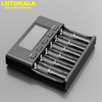 LiitoKala Lii-S6 Baterie nabíječka 18650 Nabíječka 6-Slot Auto-Polarity Detekce Pro 18650 26650 21700 32650 AA AAA baterie