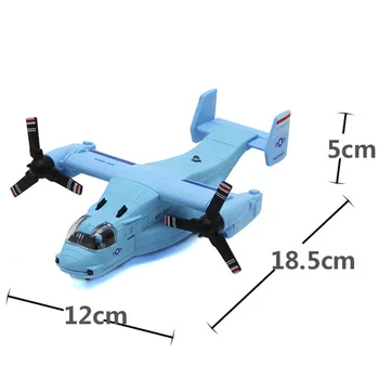 Slitiny Diecast Osprey V22 Vrtulník Světlo Vytáhnout Zpět Millity Dopravní Letadla Stroje, děti, Kolekce Toy Model Letadla