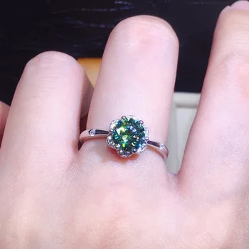 Módní Super Fine Silver Barva Crystal Květinové Prsten Modrá Zelená Zirkon Žen Svatební Prsten Zásnubní Jemné Šperky Milenec Dárky