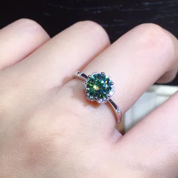 Módní Super Fine Silver Barva Crystal Květinové Prsten Modrá Zelená Zirkon Žen Svatební Prsten Zásnubní Jemné Šperky Milenec Dárky
