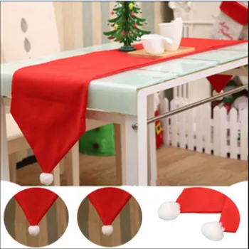 Vánoční Stůl Vlajky Jednobarevné Střapcem Stůl Runner Domácí Textilní Vánoční Klobouk Styl Stůl Runner Xmas Dekorace 2019 Horké