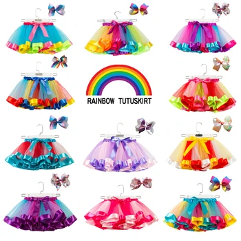 Nové Příjezdu Dívky Rainbow Tutu Sukně Krajka Princezna Kostým Halloween Kostým Pro Děti