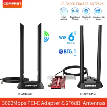 PCIe Wi-fi Adaptér 3000Mbps WiFi6 AX200NGW PCI-E 1X Wifi Karta Bezdrátové Bluetooth 5.1 dual band 2,4 ghz/5Ghz 802.11 ax,/ac Pro Win10 PC
