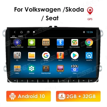 OSSURET 2 Din Android 10 Auto Rádio, Multimediální Přehrávač, GPS Pro VW Volkswagen Golf Polo škoda rapid octavia Rádio Tiguan Passat b7