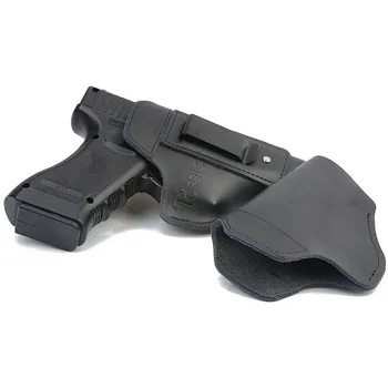 Kůže IWB Skryté nošení Pistole Pouzdro pro Glock 17 19 22 23 32 33 / S&W M&P Shield / Springfield XD XDS Pistole Pistole Černá