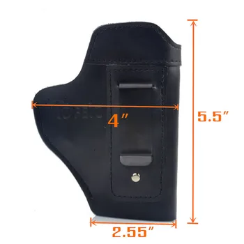 Kůže IWB Skryté nošení Pistole Pouzdro pro Glock 17 19 22 23 32 33 / S&W M&P Shield / Springfield XD XDS Pistole Pistole Černá
