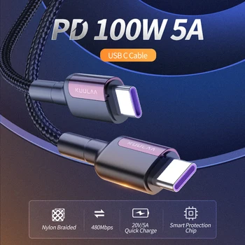 KUULAA USB Typ C na USB C Kabel pro Samsung Galaxy S9 PD 100W Rychlá Nabíječka Kabel pro Macbook Podpora Quick Charge 4.0 USB Kabel