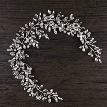 AiliBride Pearl Crystal Svatební Čelenka Vlasy Révy Diadém Čelenka Svatební Pokrývka Hlavy Nevěsty Vlasy, Šperky, Svatební Vlasy Příslušenstv