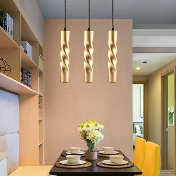 Nordic Luxusní Přívěsek Světla Dlouhá Spirála Trubice LED Závěsné Svítidlo Svítidla pro Jídelní Obývací Pokoj, Kuchyň Válec Lampy Svítidla