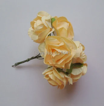 144pcs 2,5 cm Mini Umělé Moruše Papíru Květiny Růže Kytice Pro Scrapbooking Laskavost Box DIY Věnec Dekorace
