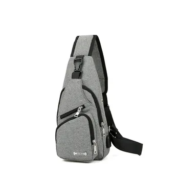DIOMO Závěs Tašky pro Muže Hrudi Tašky s USB Nabíjecí Port Oxford Ležérní Malé Rameno Crossbody Krátký Výlet Posly Tašky