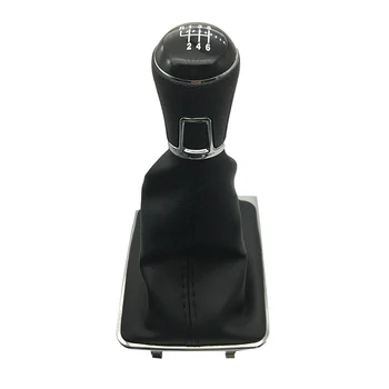 Auto Gear Shift Knob S Řadicí Obojky Boot Kryt Pro Volkswagen VW PASSAT B7 CC Měnič Knoflík 12mm 5 6 rychlostí