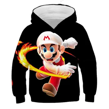 3D Mario bláznivé dobrodružství, hra chlapců a dívek sonic, zábava Mikina oblečení, dětské animace, street wear