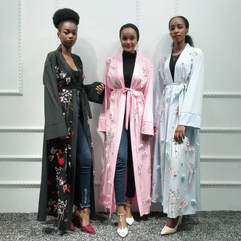 Otevřete Abaya Kimono Turecké Hidžáb Muslimské Šaty Africké Šaty Abaja Pro Ženy Kaftan Dubaj Kaftan Islámu Oblečení, Župan Musulmane