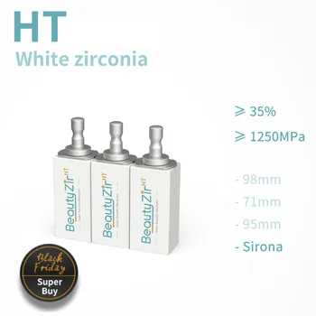 Beautyzir HT bílé zirkony sirona 5 ks-- sirona dental zirconia bloky vysoká pevnost