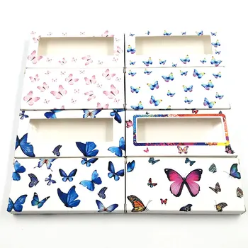 50ks Balení for25mm řas prázdné řasy balení holografický papír box Řasy DIY butterfly flash balení box make-up