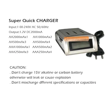 4 x AA 3200mAh Ni-MH dobíjecí baterie + inteligentní 4 cheenl AA/AAA nabíječka MŮŽE nabíjet alkalické Ni-MH Nikl-kadmiové baterie
