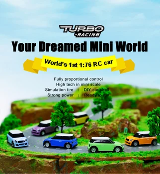 Turbo Racing 1:76 Barevné RC Auto Mini Plně Proporcionální S Dálkovým Elektrické RTR Kit Ovládání Hračky Pro Děti a Dospělé