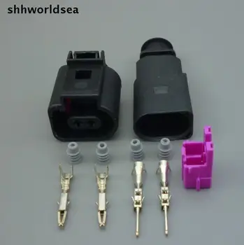 Shhworldsea 2 Pin 1J0973802 1J0973702 Samice a Samec 1,5 mm Auto Temp Senzor Plug Deflace ventilový Konektor Vodotěsný Konektor Pro vw