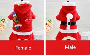 PUPISHE 2018 Pet, Pes, Kočka, Vánoční Oblečení Santa Claus Kostým Zimní Kabát Pet Oblečení Psa Oblek s Čepicí