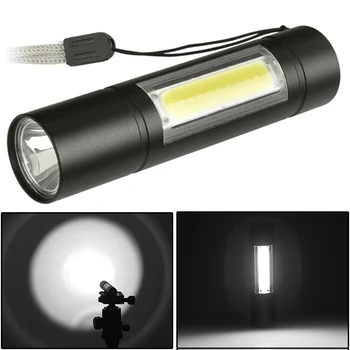 Mini LED Svítilna vestavěnou Baterii, USB Nabíjecí XP-G Q5 Zoom Focus 2000 Lumenů Pochodeň Lampa Světlo Pro venkovní Vodotěsné