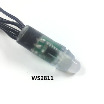 100ks DC5V/DC12V Černý drát WS2811 IC 12mmRGB Led Modul String Super jasné LED Pixel Světlo Digitální plnobarevný Vodotěsné IP68