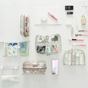 Make-up bag organizátor případě Ženy Vodotěsné Pvc Transparentní Make-up Taška Cestovní Kosmetika Toaletní tašky Soupravy Skladování Mytí Pouzdro