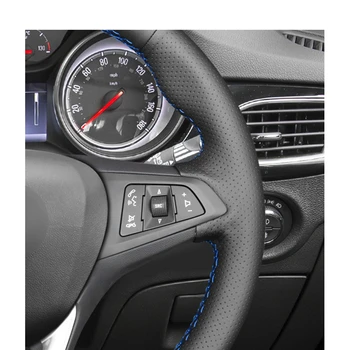 Ručně šité Černé PU Umělé Kůže Auta Volant Kryt pro Opel Astra (K) Corsa (E) Crossland X Grandland X Insignie