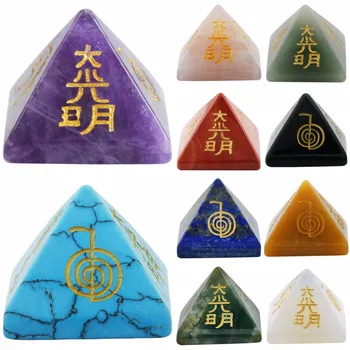 TUMBEELLUWA Léčení Crystal Pyramid Ryté Usui Reiki Symbolem Metafyzické Kámen Silné Energetické Meditace Wicca