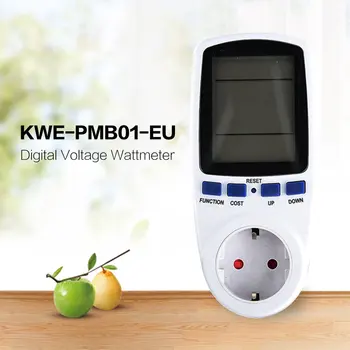 Nové KWE-PMB01 Zásuvka Digitálního Wattmetru Napětí Spotřeba Energie Energy Meter Watt AC Elektrické energie Monitor Analyzátor