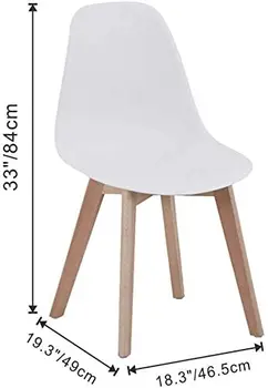 Sada 8 Severské středověké styl jídelní židle, masivní dřevěné nohy, obývací pokoj s jídelnou studie (bílá/černá/Šedá)