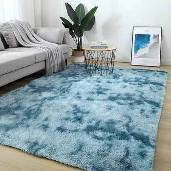 Ložnice plyšový koberec obývací pokoj konferenční stolek obdélníkový hustý koberec Nordic zahuštěný tie-barvené hedvábí, vlněný koberec koberec dekorace