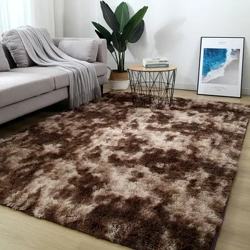 Ložnice plyšový koberec obývací pokoj konferenční stolek obdélníkový hustý koberec Nordic zahuštěný tie-barvené hedvábí, vlněný koberec koberec dekorace