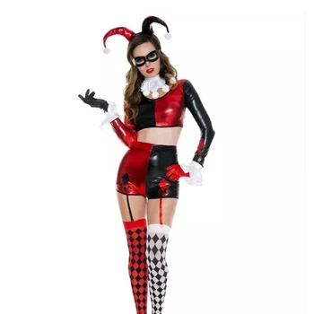 Úžasné Klaun Cosplay Kostým Pro Dospělé Ženy Halloween Sexy Roli Hraje Strana, Maškarní Ženské Karneval Klaun Oblečení