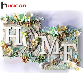 Huacan 5D Diamond Malování DOMŮ Plné Náměstí/Kolo Květina Diamond Výšivky Krajiny nástěnné Dekorace Diamond Art