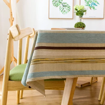 Vlastní Nordic Styl příčně Pruhované Bavlněné Prádlo Ubrus,Moderní Obdélník ubrus pro Jídelní Stůl Stolní Dekorace