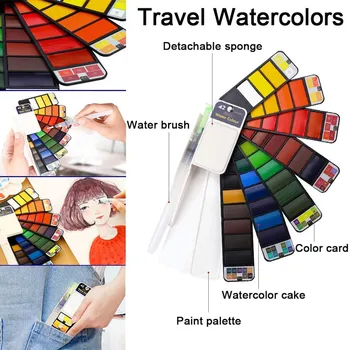 Přenosné Pevné Akvarel Barvy Set :18/25/33/42 Barvy Art Set S Štětec Pero Skládací Akvarel Malování Pigment