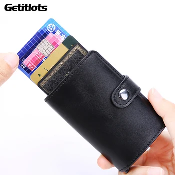 Nové Automatické Držitel Kreditní Karty Peněženka Luxusní Pánské Cestovní Hliníku RFID Pop-Up Blokování Peněženky Bankovní Obchodní Karty Organizátor Taška