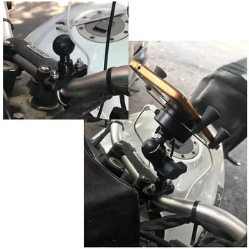 360 Stupňů Rotace Motocykl Telefon Mount Držák USB Nabíječka pro Moto 3.5-6 palcový GPS Elektrický Skútr 2 v 1 pevné