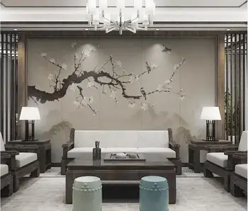 AINYOOUSEM Moderní Čínském stylu květinové a ptačí pozadí zeď papel de parede 3d tapety tapety