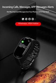 L&PC M1 Chytré Hodinky Srdeční Frekvence Monitoru Sportovní Bluetooth Sluchátka pro IOS, Android Telefon Fitness Tracker, Krevní Tlak Smartwatch