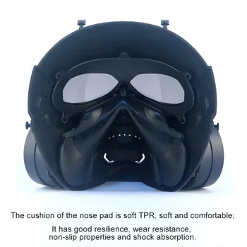 Taktické Paintball Lebka Maska Venkovní Lov, Střelba Airsoft Vojenské Full Face Mask s jedním Ventilátorem Cyklistické Helmy Masky