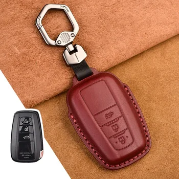 1ks Originální Kožené Auto Dálkové Klíč Kryt klíč Pouzdro Pro Toyota Camry Corolla C-HR CHR Prado RAV4 Prius 2018 2019 2020 2/3 Tlačítka