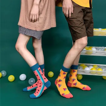 DOIAESKV 4ks Vtipné Ženy Ponožky Happy Plody Banán Jahoda Jídlo, Bavlněné Ponožky Novinka Harajuku Skateboard Ponožky pro Pár