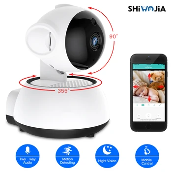 SHIWOJIA Baby Monitor Domácí Bezpečnostní IP Kamera Bezdrátová Inteligentní Wi-fi Kamera Mini IP Kamera Nightvision obousměrné Audio Pohybu Detekti