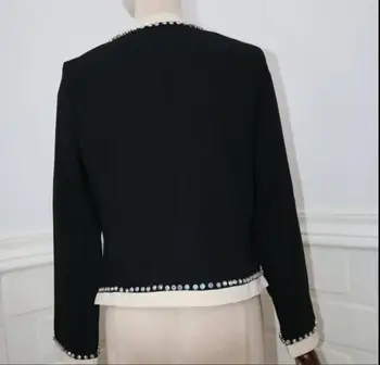 Luk malý vůně bunda dámská jaro podzim francouzské luxusní extravagantní drahokamu krátký oblek sako