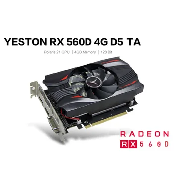 Yeston Radeon RX 560D GPU 4GB GDDR5 128 bit Herní Stolní počítač PC Video Grafické Karty podpora DVI-D/HDMI-kompatibilní