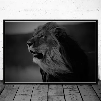 Černá Bílá Řvoucí Lví Král Plátně Obraz Na Zeď Plakát Umění A Tisky Africké Zvířecí Obraz Pro Obývací Pokoj Dekorace