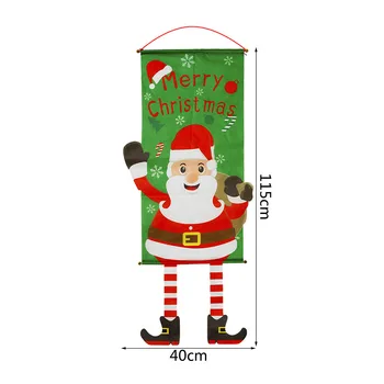 115*40cm Veselé Vánoce Bannr Vánoční Věnec pro Domácí Noel Verandě Znamení Ozdoby Navidad Natal Vánoční Nový Rok Dekorace 2021