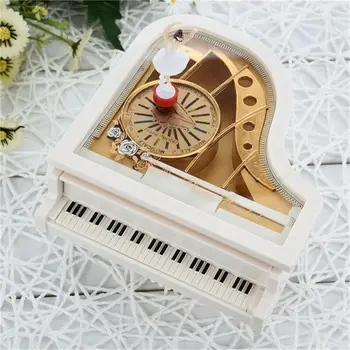 Vinobraní Music Box Mini Piano Šperky Music Box Rotující Balerína Tanečnice Dárek k Narozeninám Tabulka Decor /